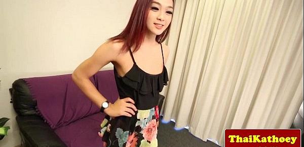  Transsexual thai teen models her body
